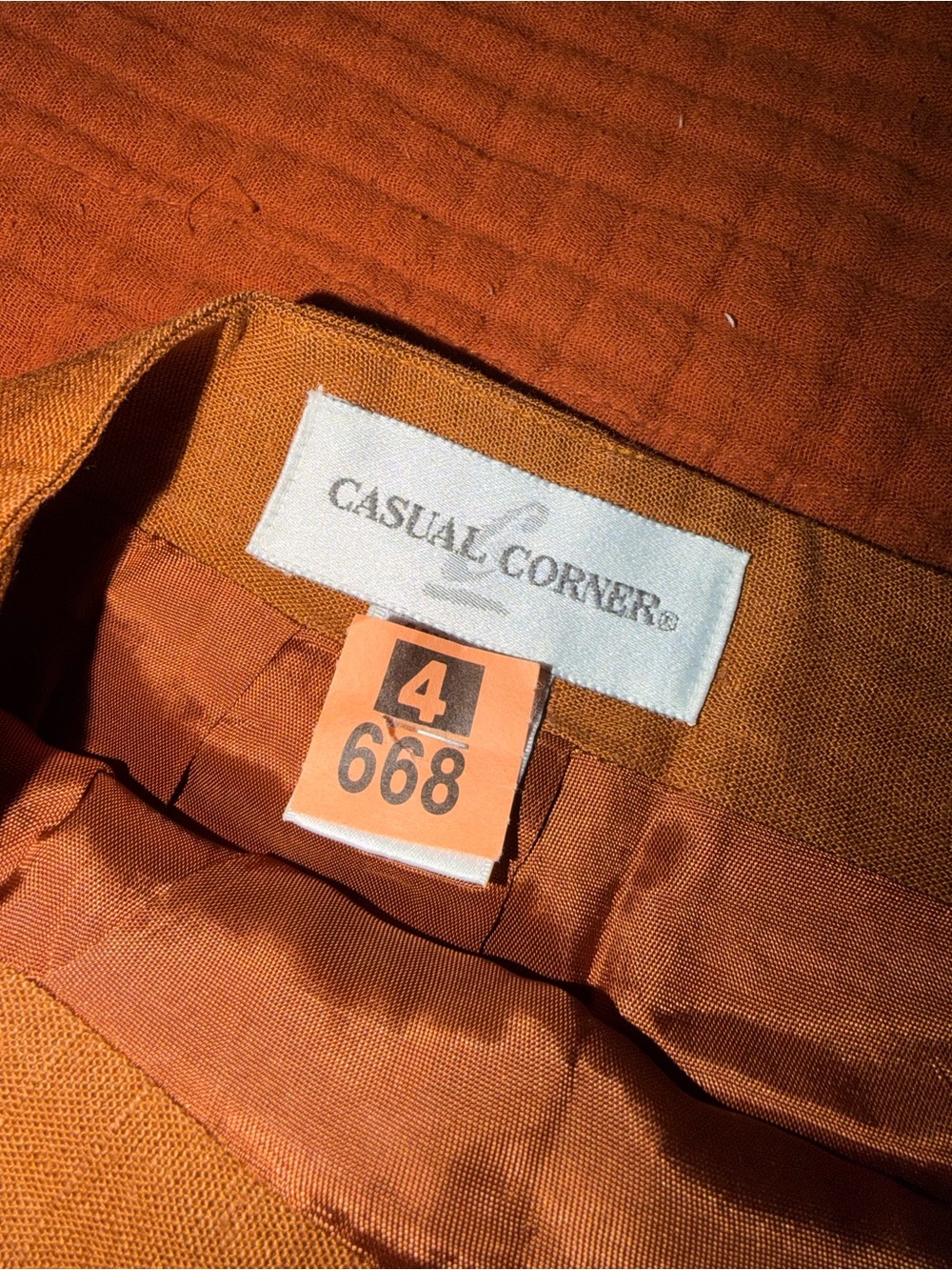 Casual Corner Burnt Orange Skirt